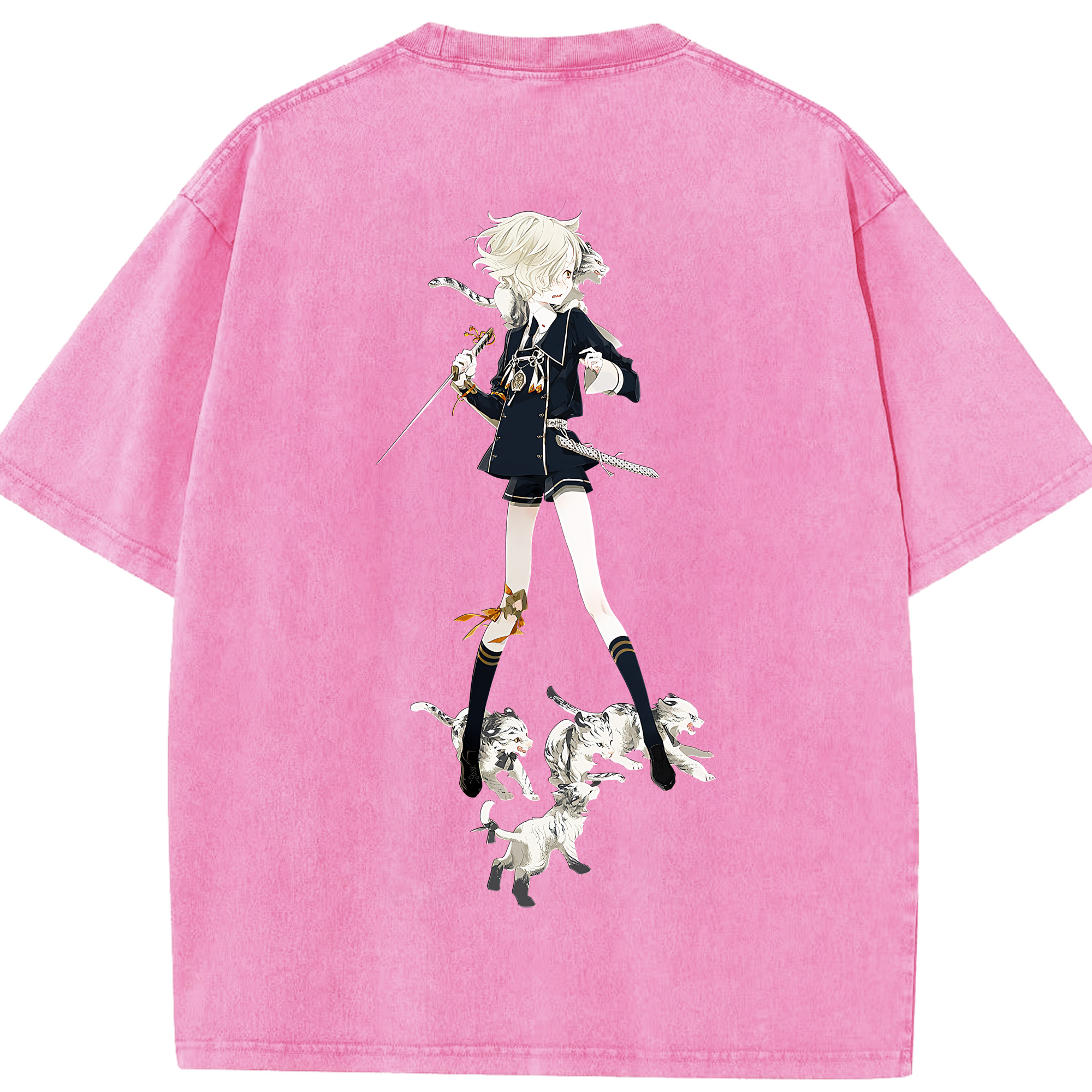 （画像用） 刀剣乱舞 Touken Ranbu 綿100% ヴィンテージ風 半袖Tシャツ（背面プリント）